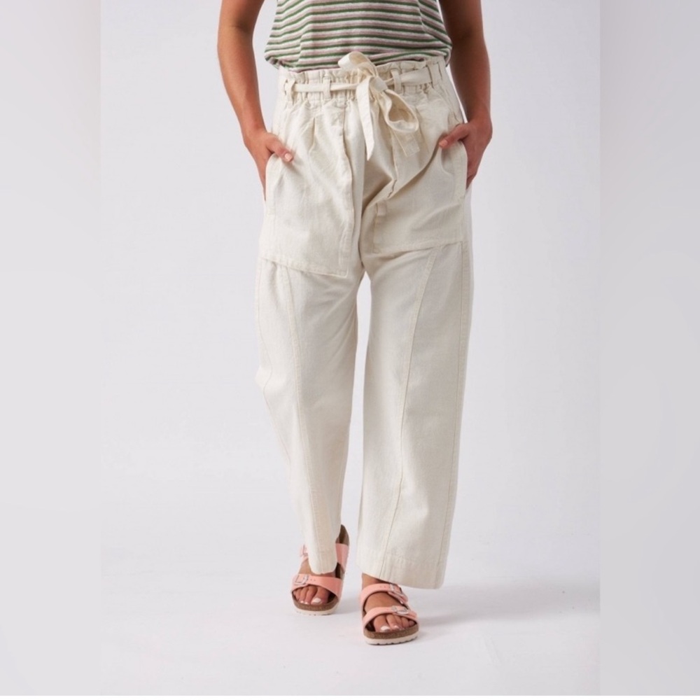 Free People Skyrider Relaxed Fit Pant Size S Cream Color NWOT
